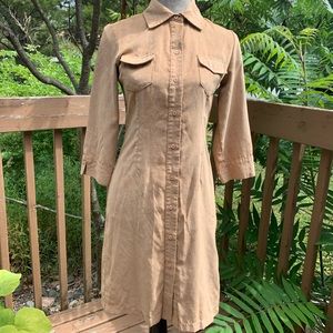 New York & Company Tan Button up Dress  Size 2